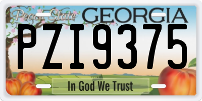 GA license plate PZI9375