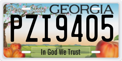 GA license plate PZI9405