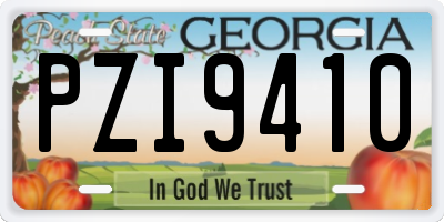 GA license plate PZI9410