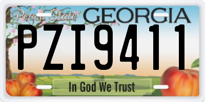 GA license plate PZI9411