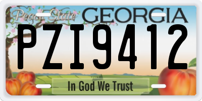 GA license plate PZI9412