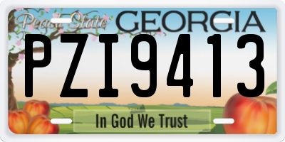 GA license plate PZI9413