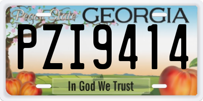 GA license plate PZI9414