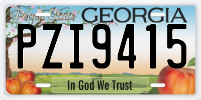 GA license plate PZI9415