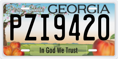 GA license plate PZI9420