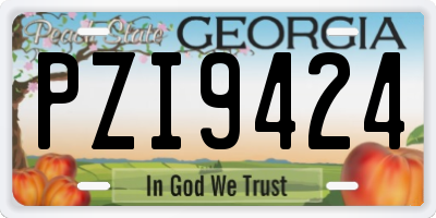 GA license plate PZI9424