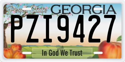 GA license plate PZI9427
