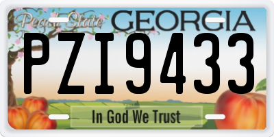 GA license plate PZI9433