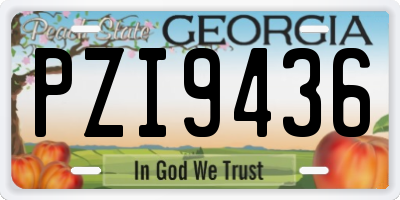 GA license plate PZI9436