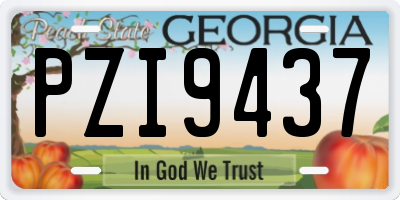 GA license plate PZI9437