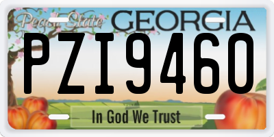 GA license plate PZI9460