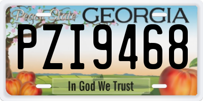 GA license plate PZI9468