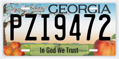 GA license plate PZI9472