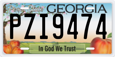 GA license plate PZI9474