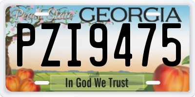 GA license plate PZI9475