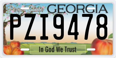 GA license plate PZI9478