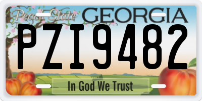 GA license plate PZI9482