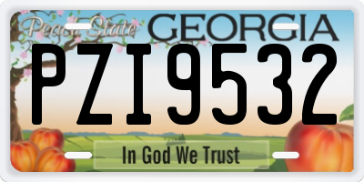 GA license plate PZI9532