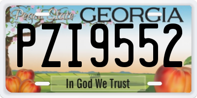 GA license plate PZI9552
