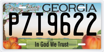 GA license plate PZI9622
