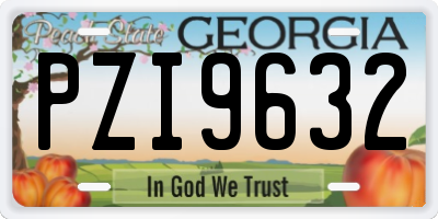 GA license plate PZI9632
