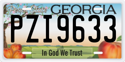 GA license plate PZI9633
