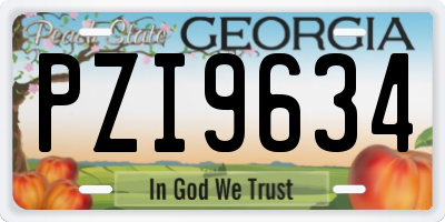 GA license plate PZI9634