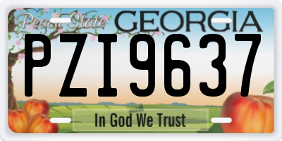 GA license plate PZI9637
