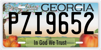 GA license plate PZI9652