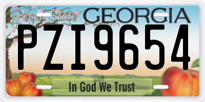 GA license plate PZI9654