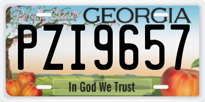 GA license plate PZI9657