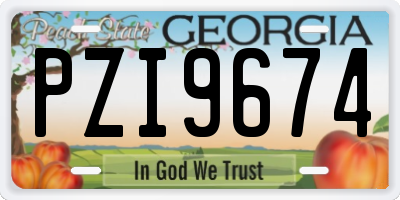 GA license plate PZI9674