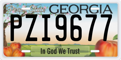 GA license plate PZI9677