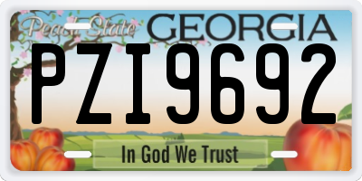 GA license plate PZI9692