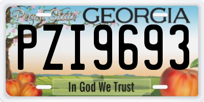 GA license plate PZI9693