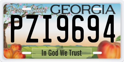 GA license plate PZI9694