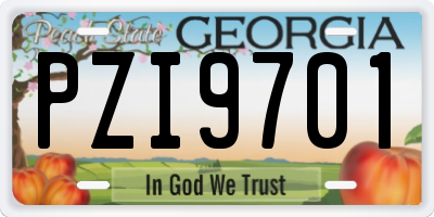 GA license plate PZI9701