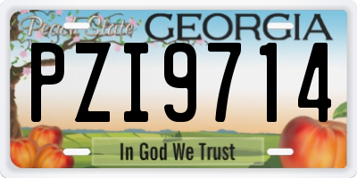 GA license plate PZI9714