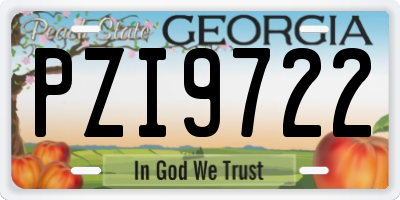 GA license plate PZI9722