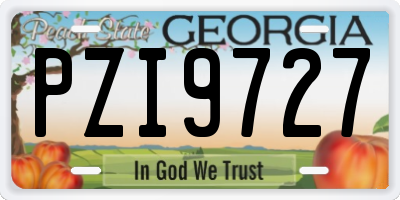GA license plate PZI9727