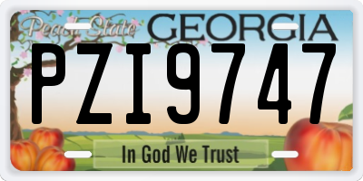 GA license plate PZI9747