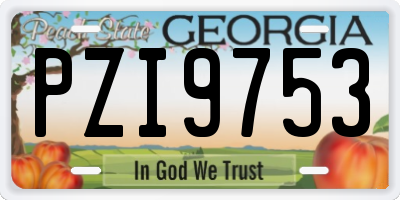 GA license plate PZI9753
