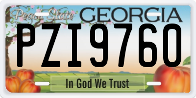 GA license plate PZI9760
