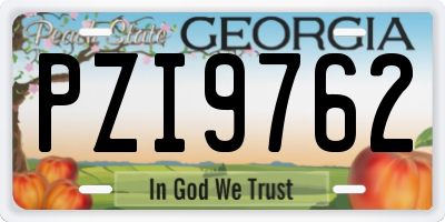 GA license plate PZI9762