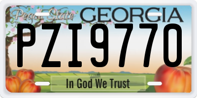 GA license plate PZI9770