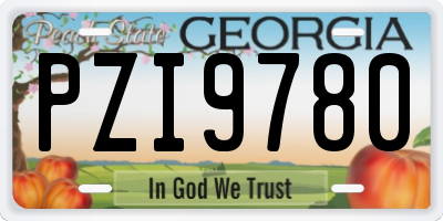 GA license plate PZI9780