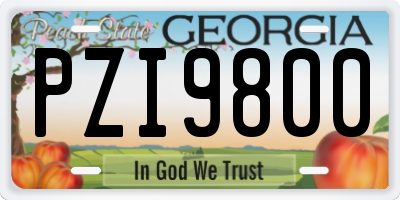 GA license plate PZI9800