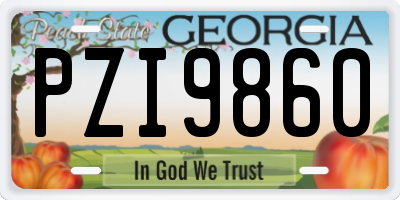 GA license plate PZI9860