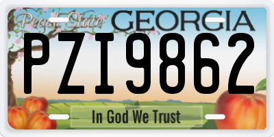 GA license plate PZI9862