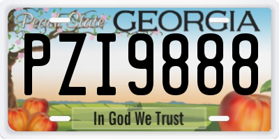 GA license plate PZI9888